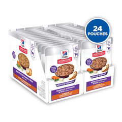 Hill's Science Diet Sensitive Stomach & Skin serving bowl highlights coat nourishment