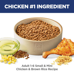 Hill's Science Diet small and mini kibble texture offers easy crunch for small breed teeth.