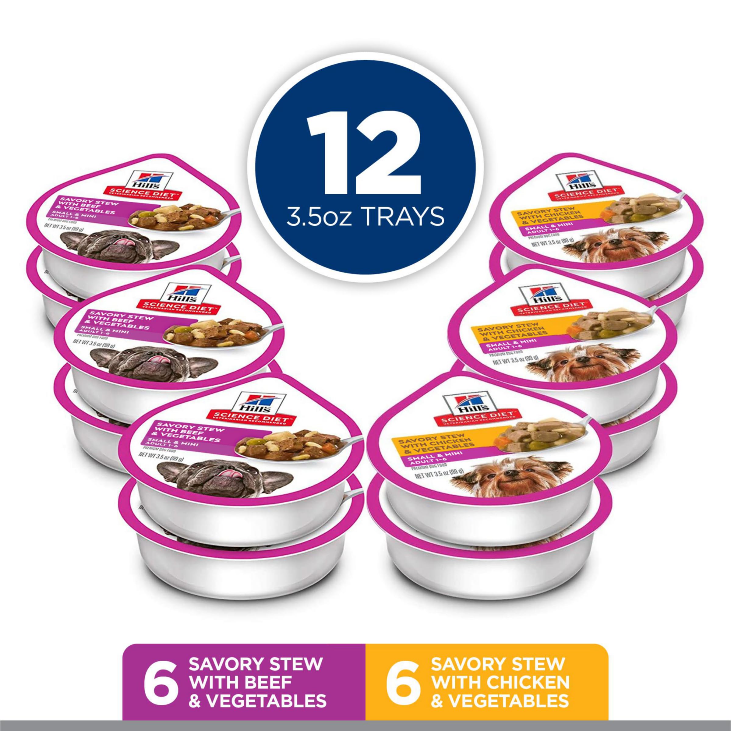Hill's Science Diet small mini salmon with vegetables tray promotes protein-rich meals for coat health
