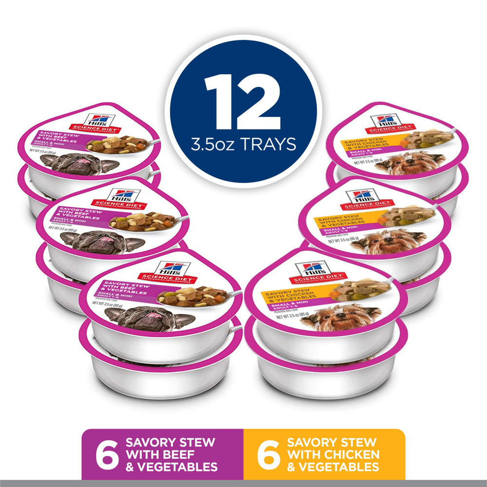 Hill's Science Diet small mini salmon with vegetables tray promotes protein-rich meals for coat health