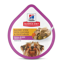 Hill's Science Diet small dog wet food tray with chicken and vegetables promotes lean muscle