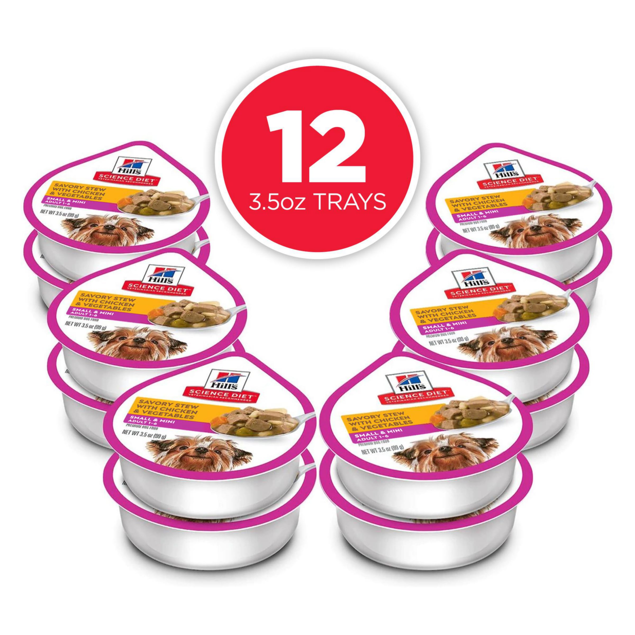 Hill's Science Diet mini wet food tray with real chicken and rice for easy digestion