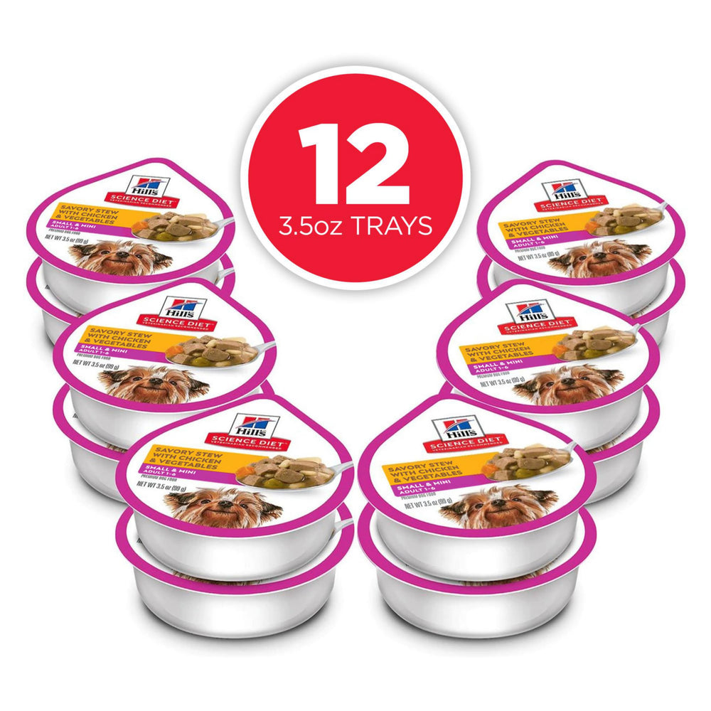 Hill's Science Diet mini wet food tray with real chicken and rice for easy digestion