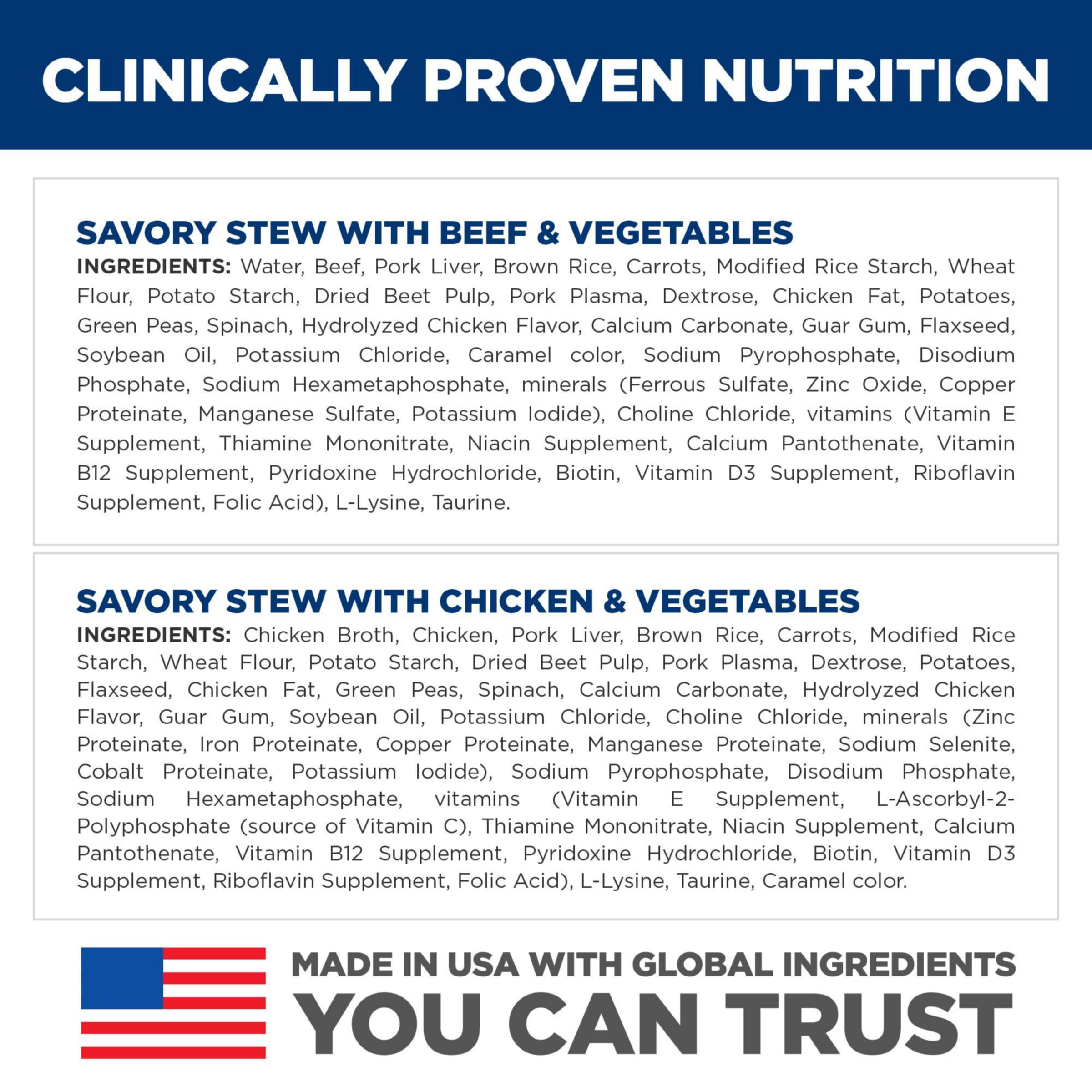 Hill's Science Diet tray-closeup-chicken-ingredients highlights lean protein and digestible formula