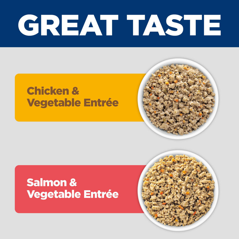 Hill's Science Diet USA-made label on dog food can, quality you can trust.