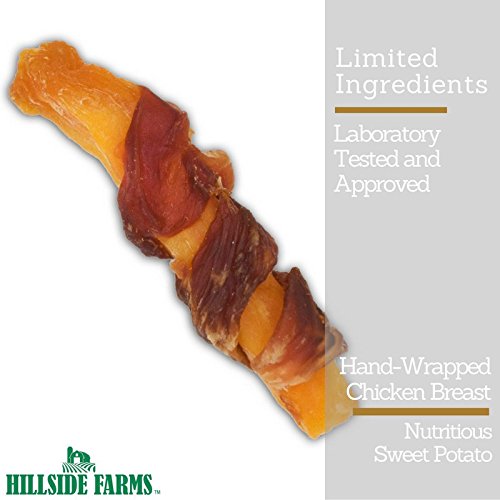 Serving suggestion showing Hillside Farms treats as a daily tasty reward.
