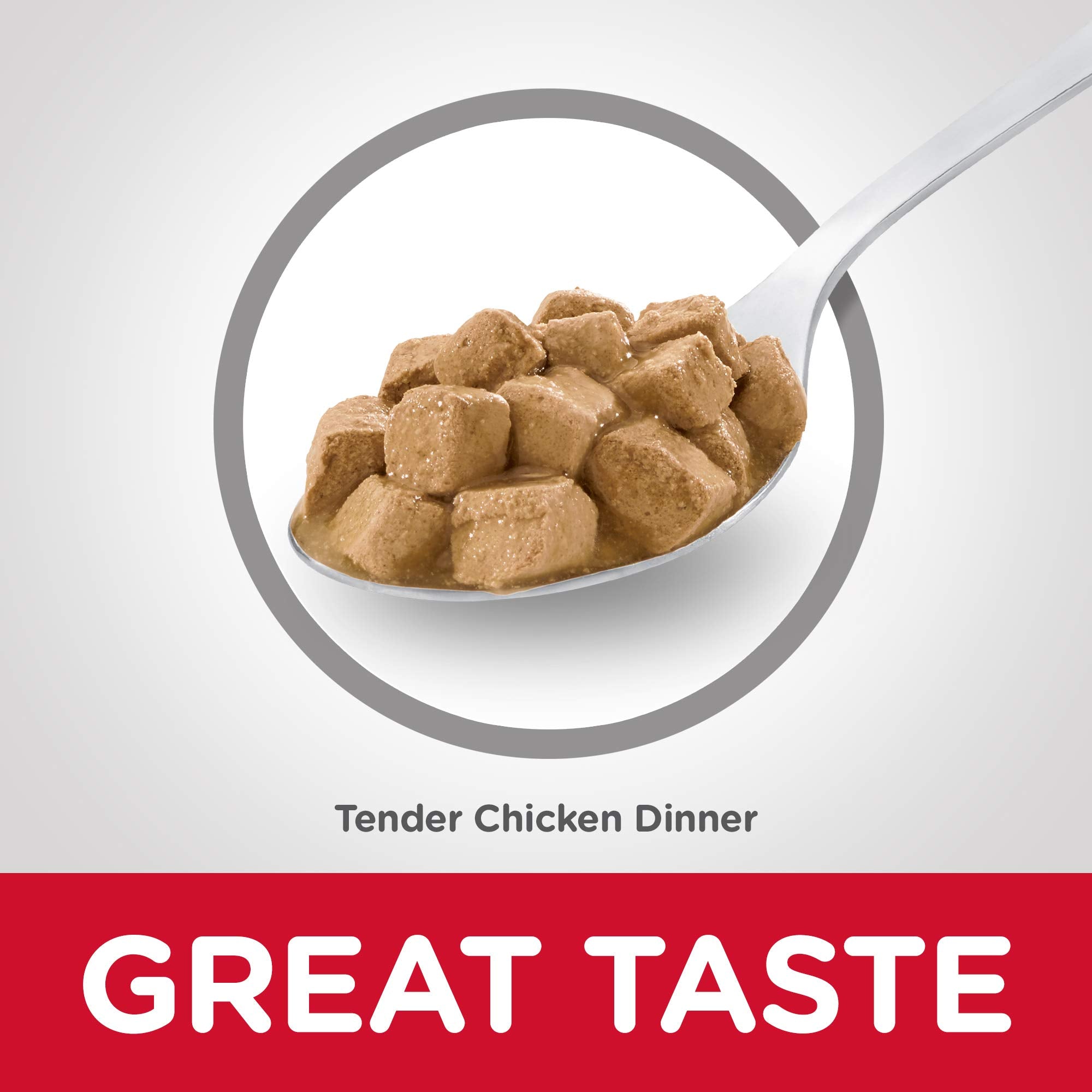 Serving portion of Hill's Science Diet chicken stew with tender chunks