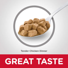 Serving portion of Hill's Science Diet chicken stew with tender chunks
