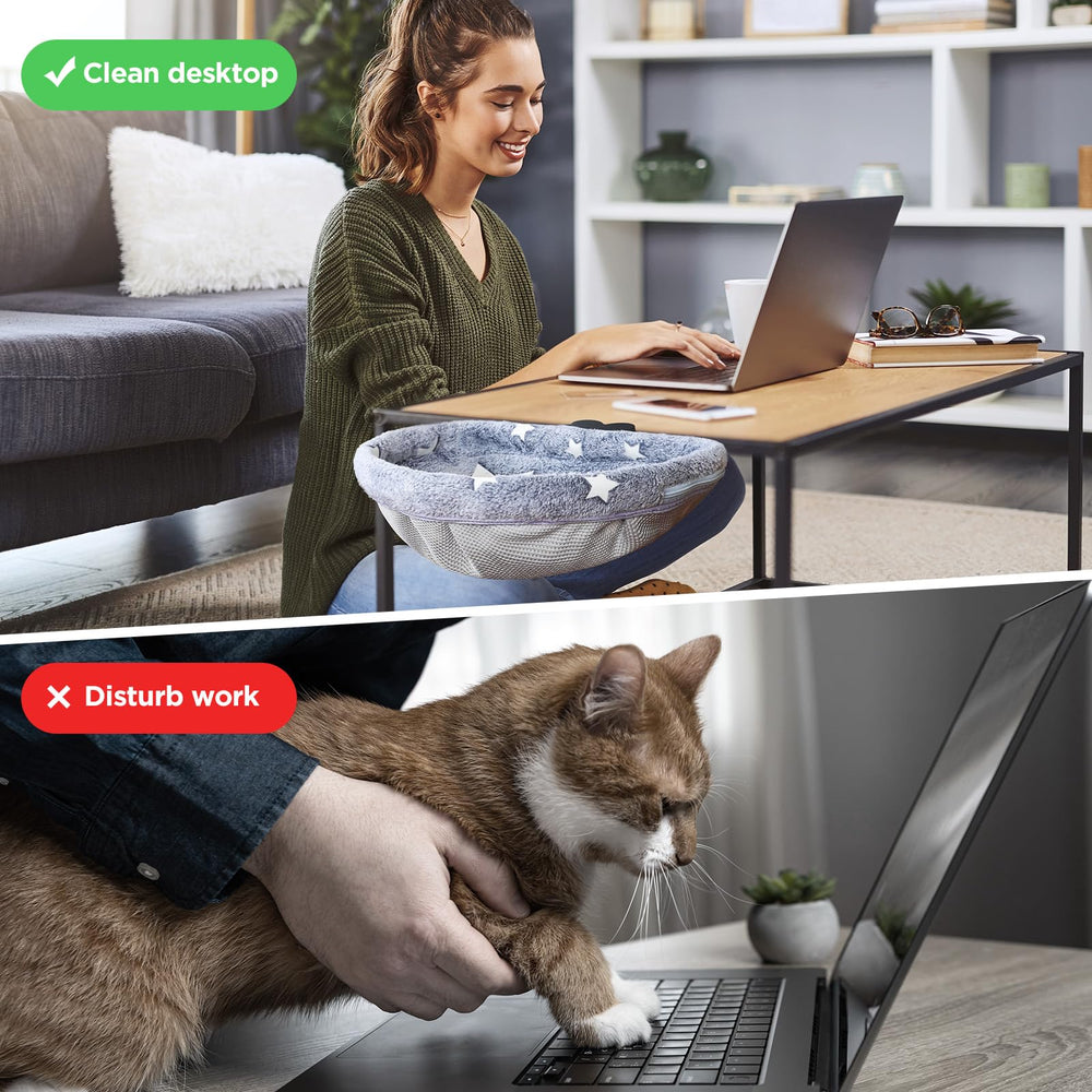 Himake Cat Desk Bed 50-lb-capacity supports larger cats safely.