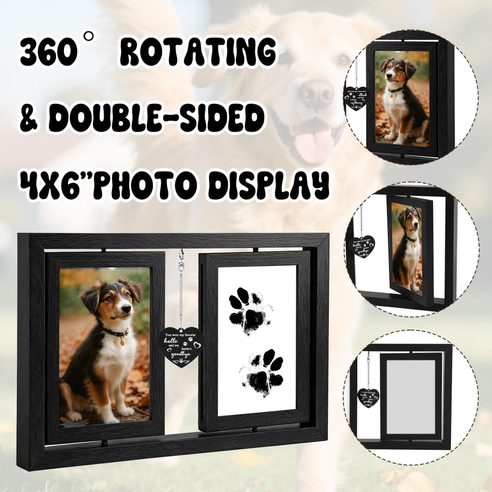 Himake rotating dual-frame design for paw prints and photos