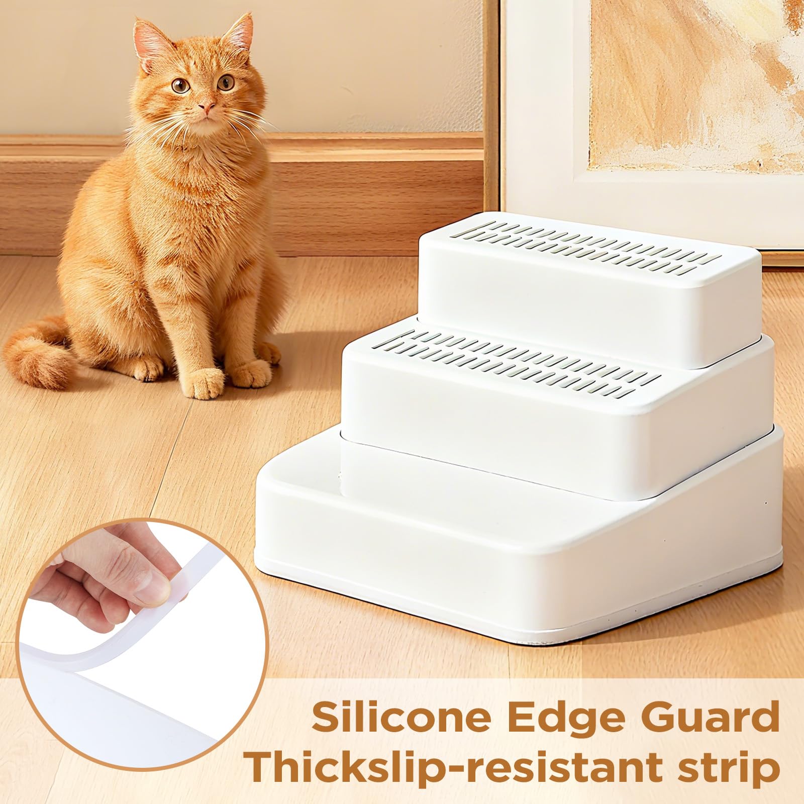 Himake three-step height option reaches 8.6 inches for various cats.