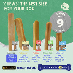 Lactose-free curing indicated on Chewmeter Yaky Himalayan Cheese Chews packaging.