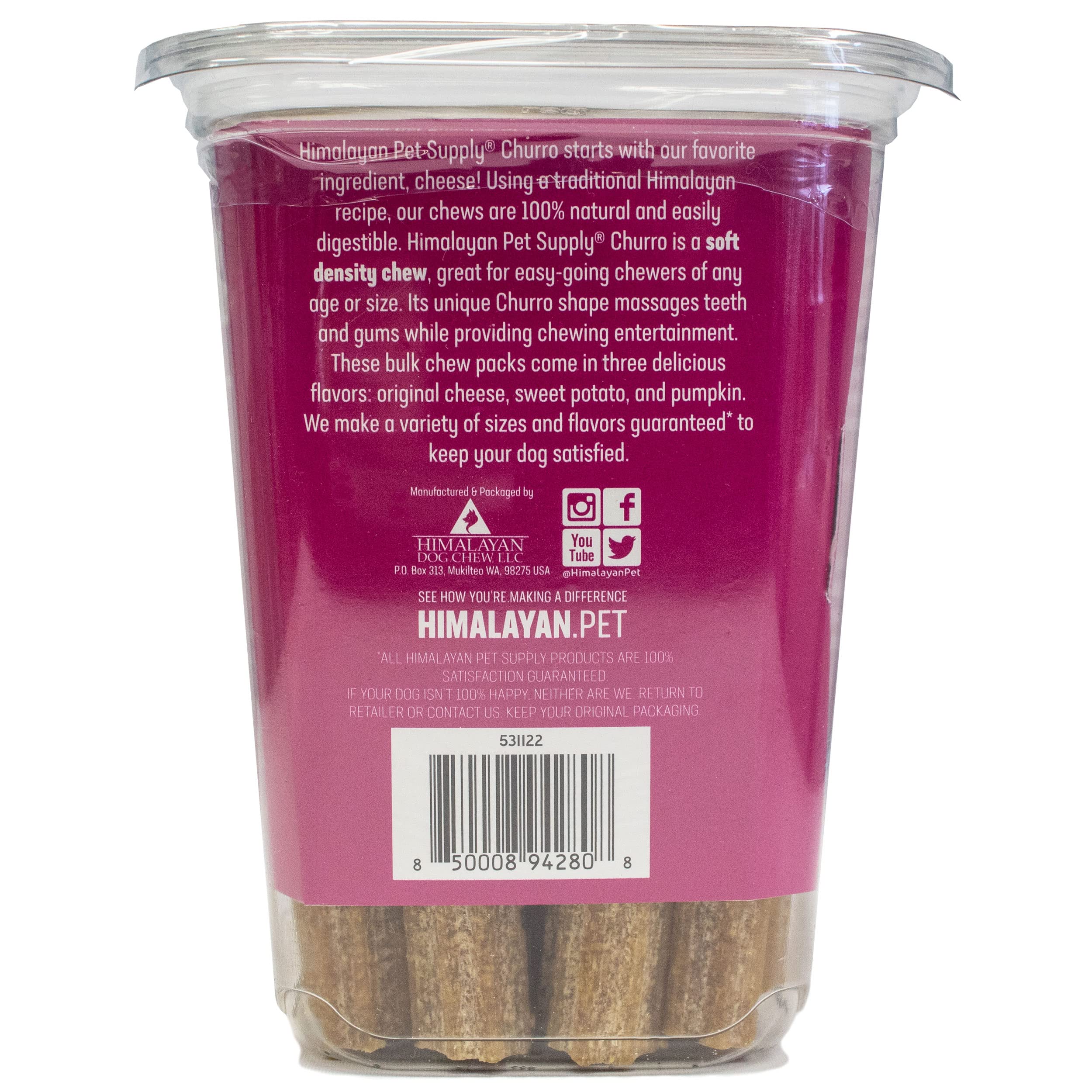 Himalayan Dog Chew CHURRO cheese closeup