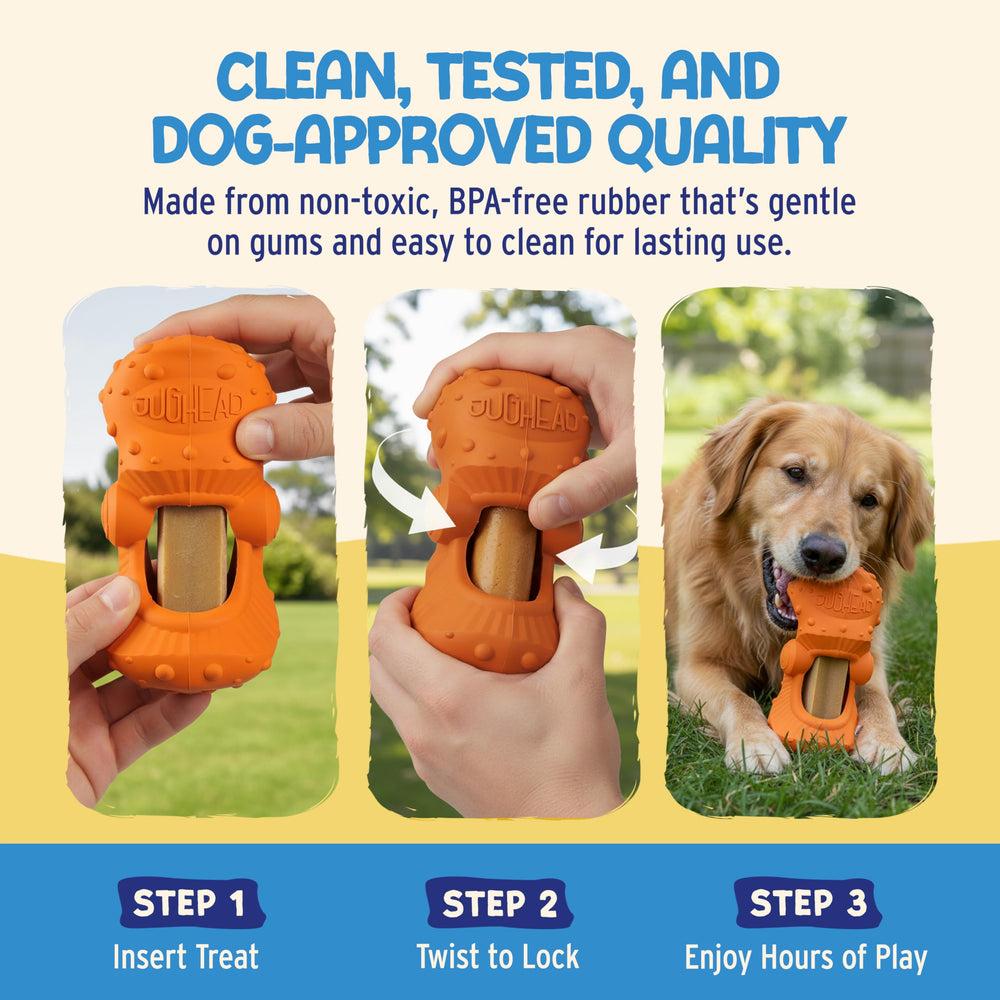 Himalayan Jughead Holder is dishwasher safe for quick cleanup after chews.