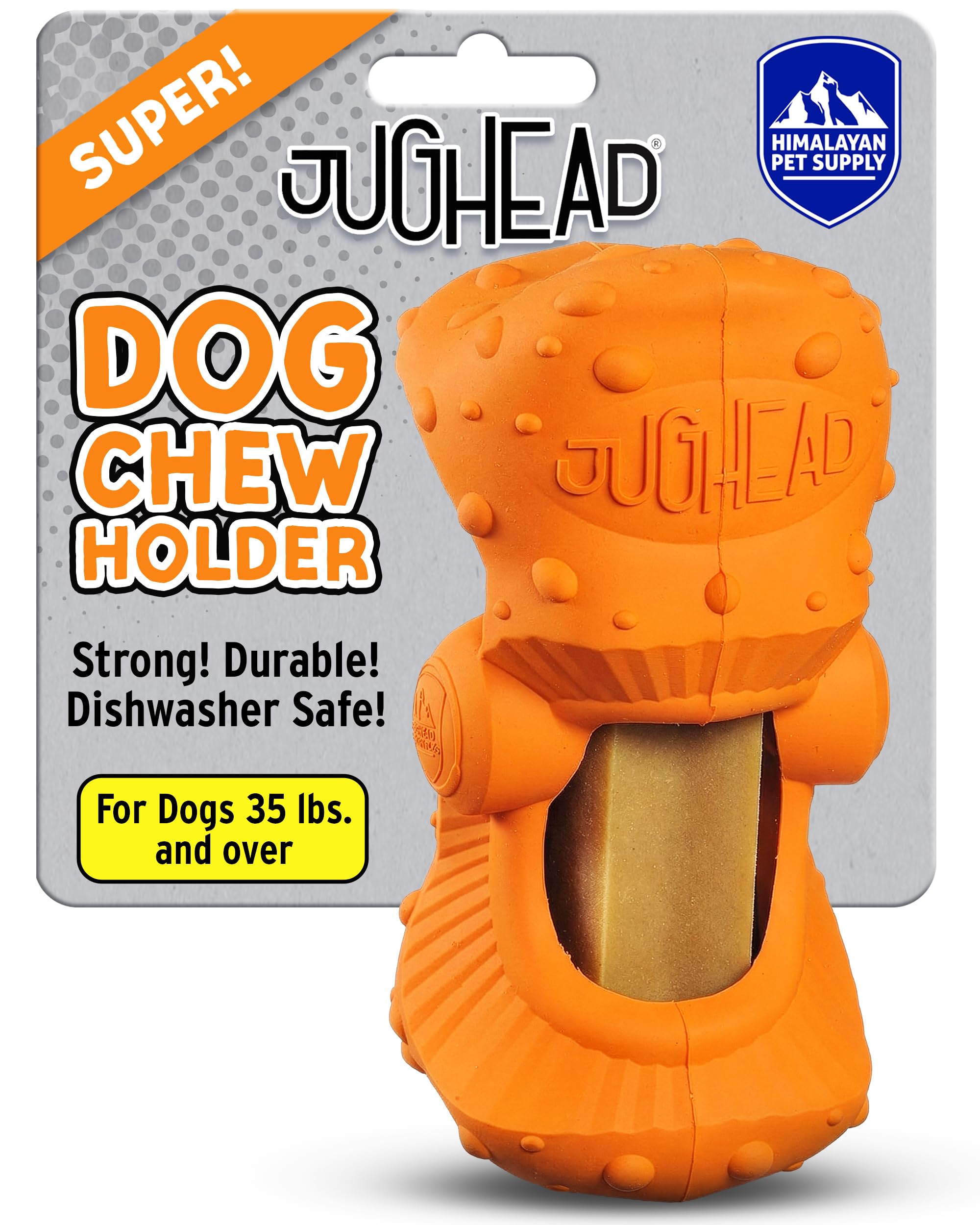 Himalayan Jughead Holder secures chews for steady chewing sessions.