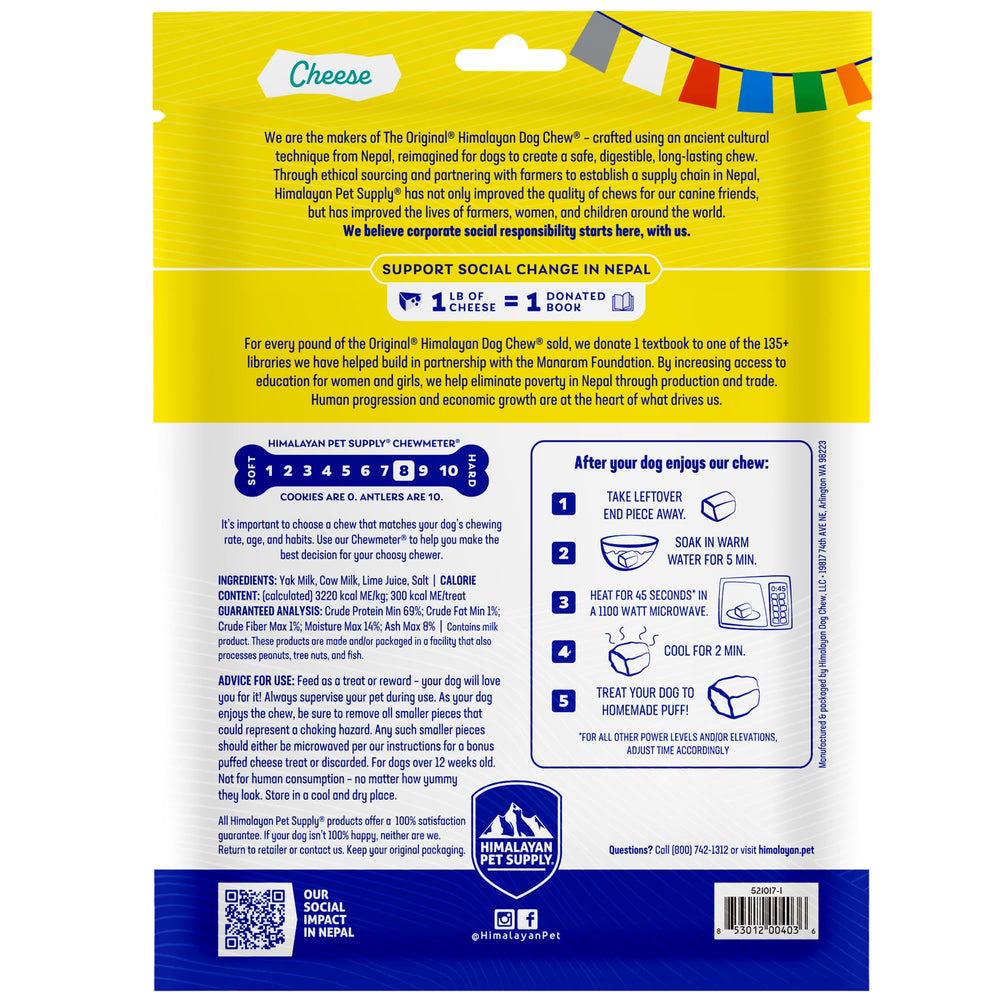 Himalayan Dog Chew Packaged by Weight, consistent portions