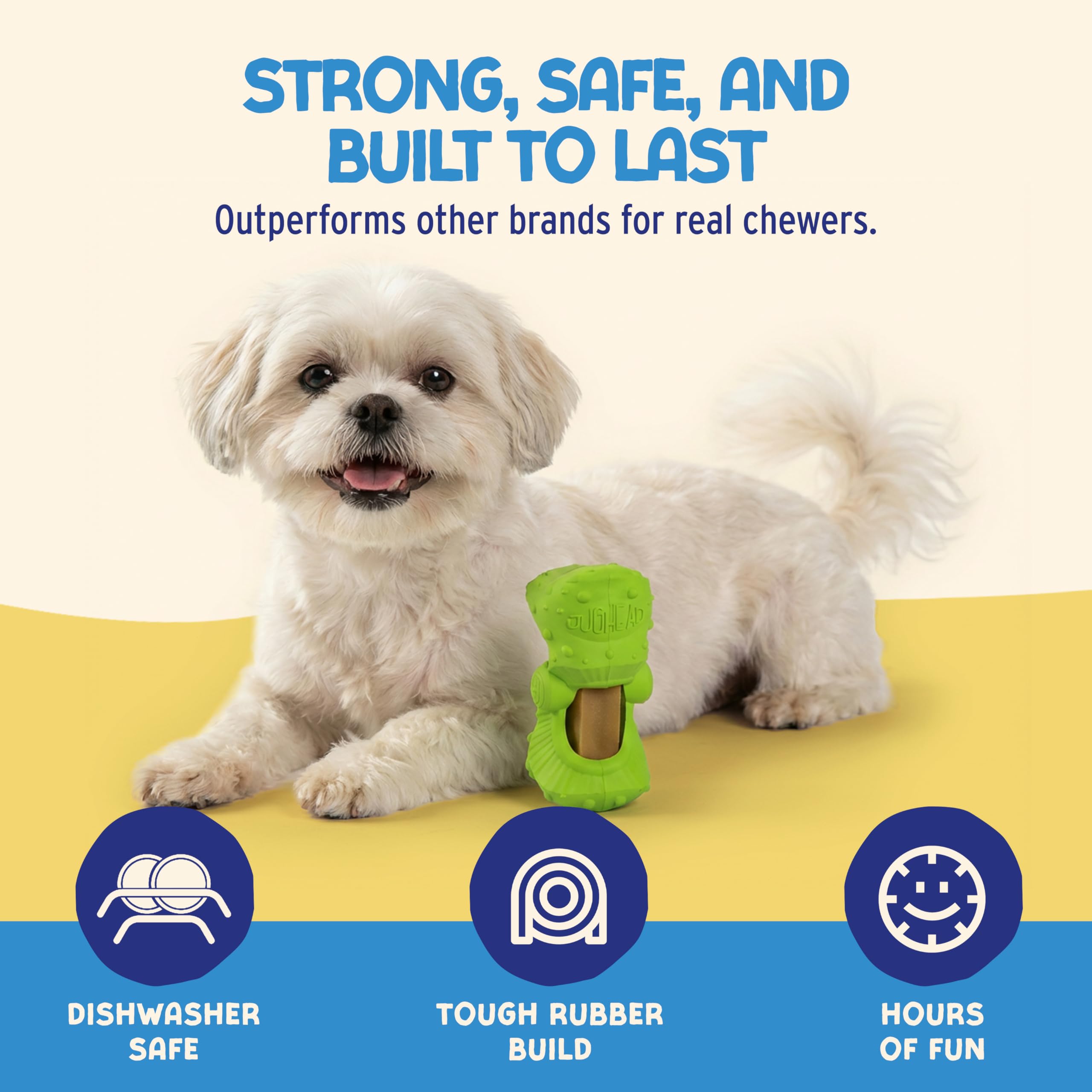 Himalayan Jughead Classic Holder showcases a safe, strong design for big chews.