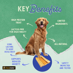 Himalayan Dog Chew Yaky Cheese closeup texture highlights natural, lactose-free ingredients.