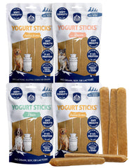 Himalayan Dog Chew Yogurt Sticks with mixed flavors offer tasty, easy-to-digest rewards.