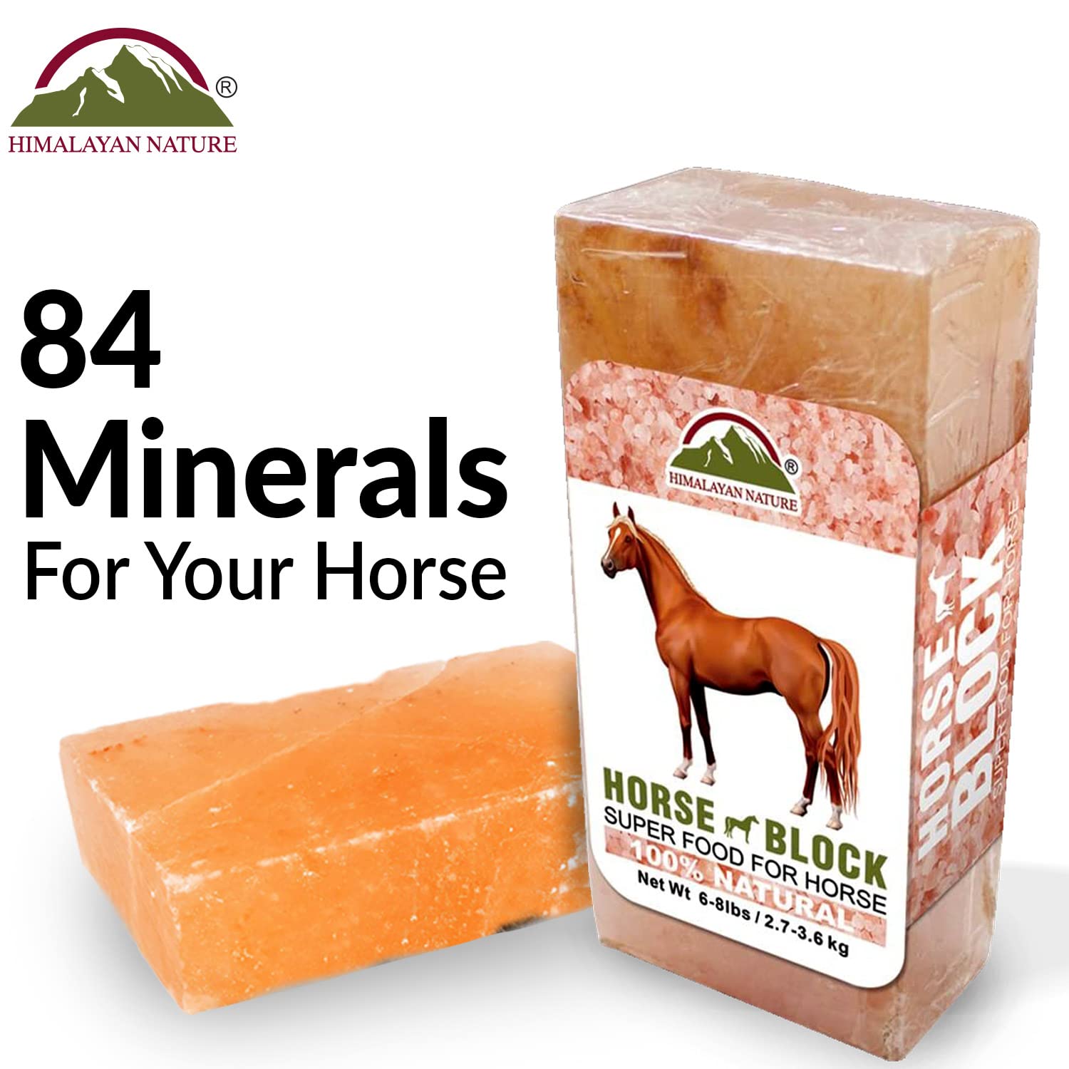 Himalayan Nature rose pink salt rocks emphasizing minerals for daily livestock health.