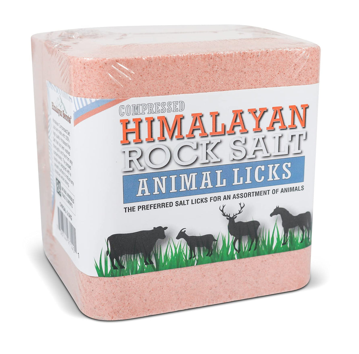 Himalayan Secrets pink salt block for deer with 84 minerals for steady mineral intake.