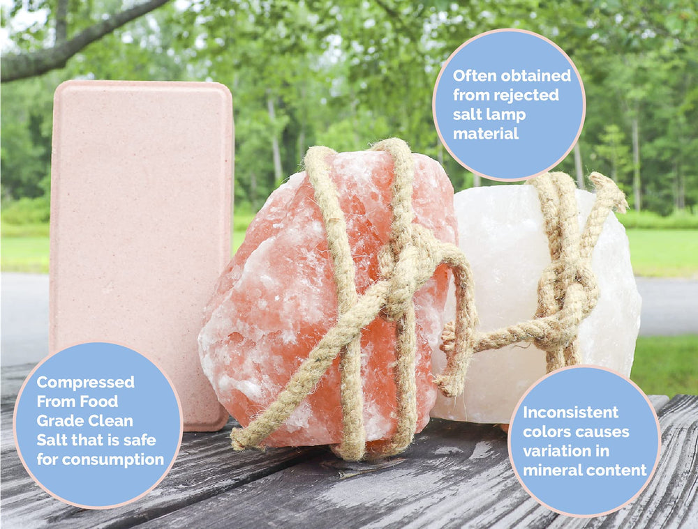 Himalayan Secrets pink salt block for multi-species use, suitable for various animals.