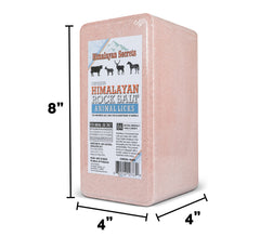 Himalayan Secrets salt block for livestock with safe, smooth edges for gentle licking.