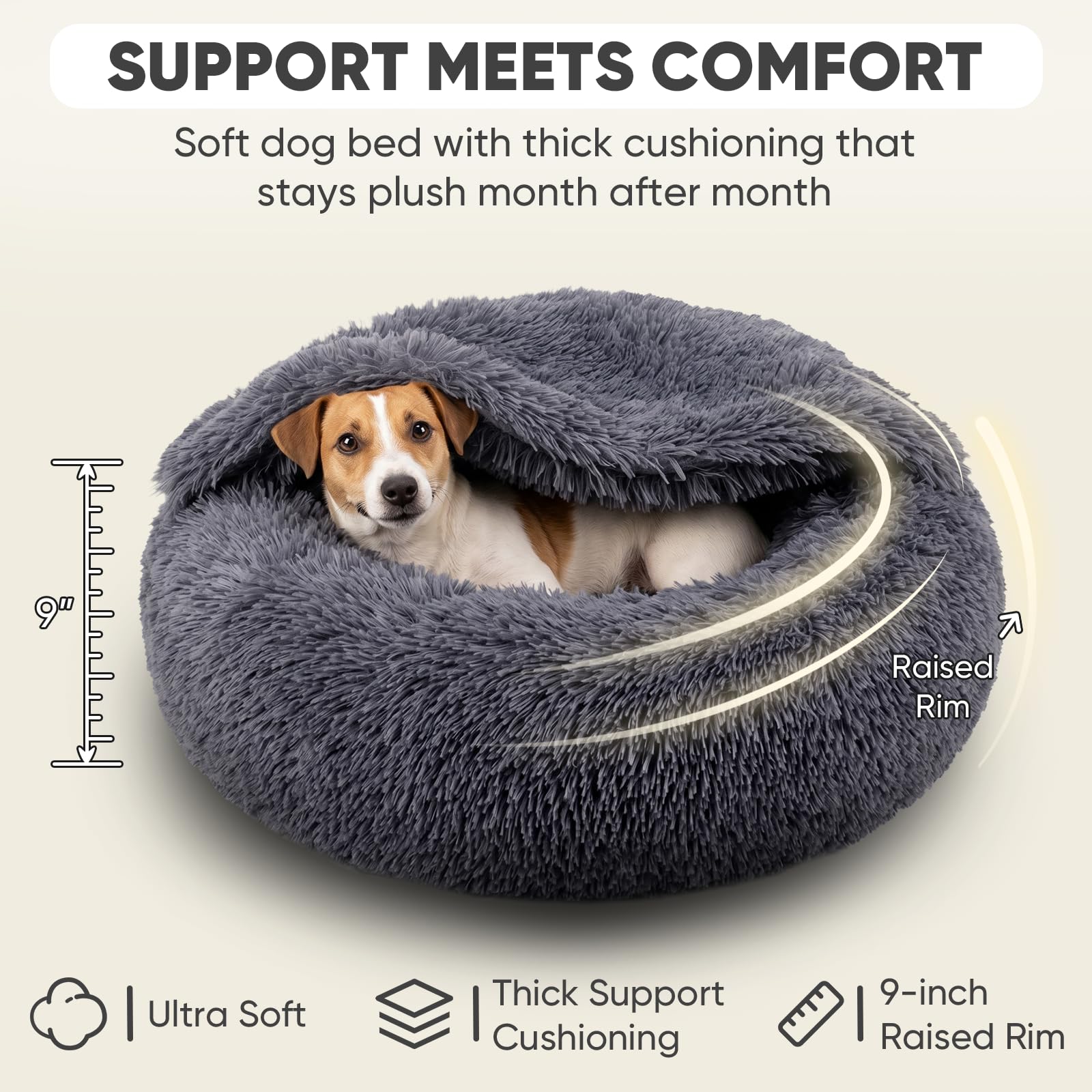Himax 26 inch dog bed fits pets up to 20 pounds.