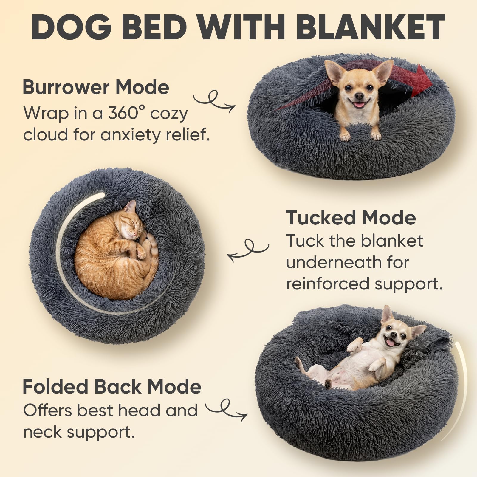 Himax bed with high raised rim supporting neck and joints