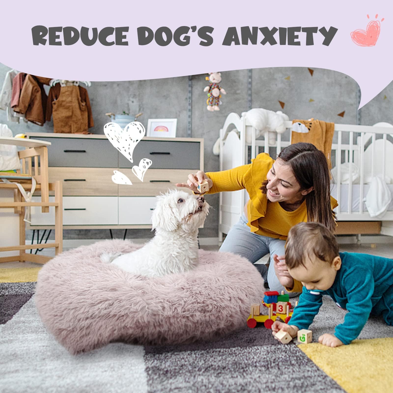 Himax calming bed creates a secure space during storms.