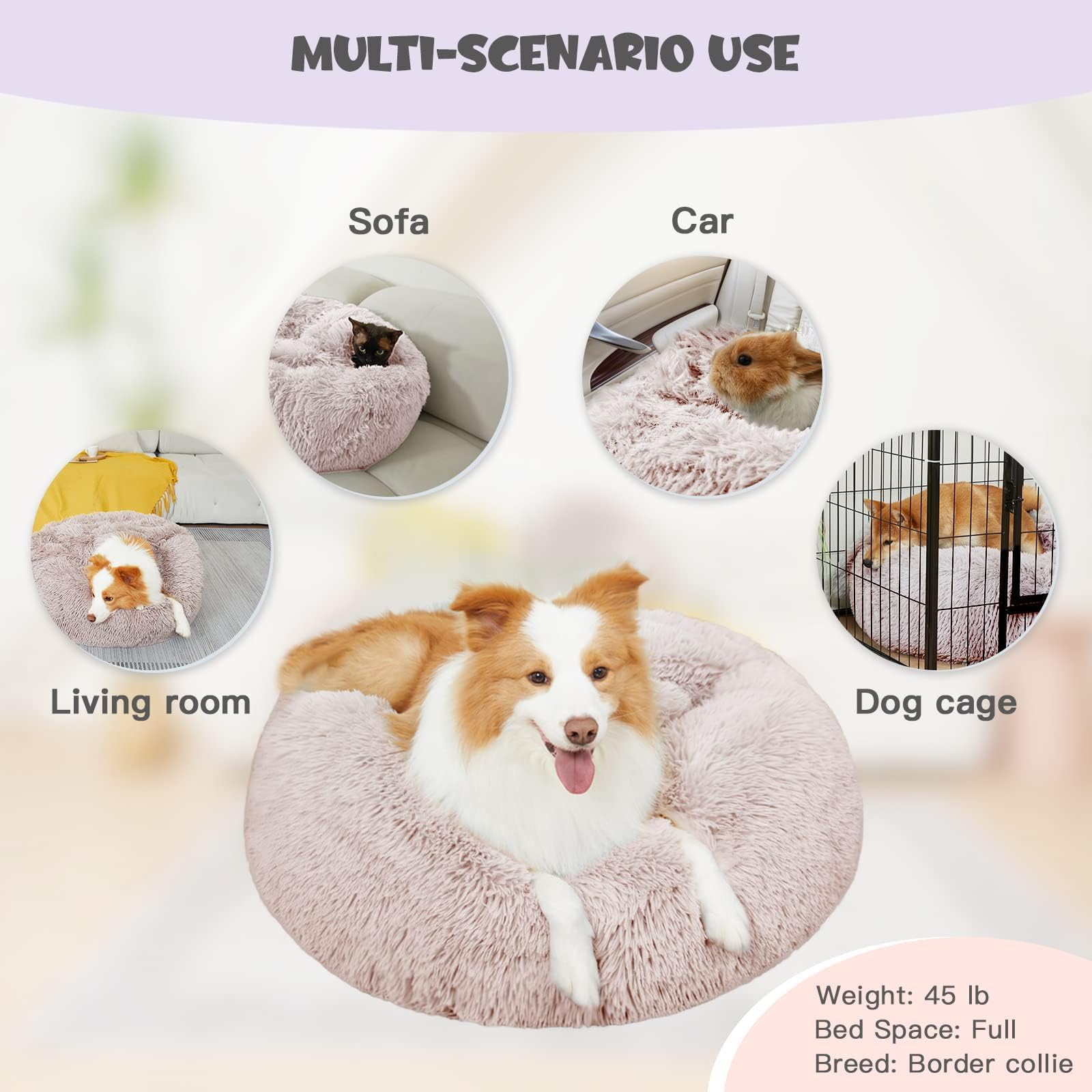 Himax beige bed blends with home decor for rooms.