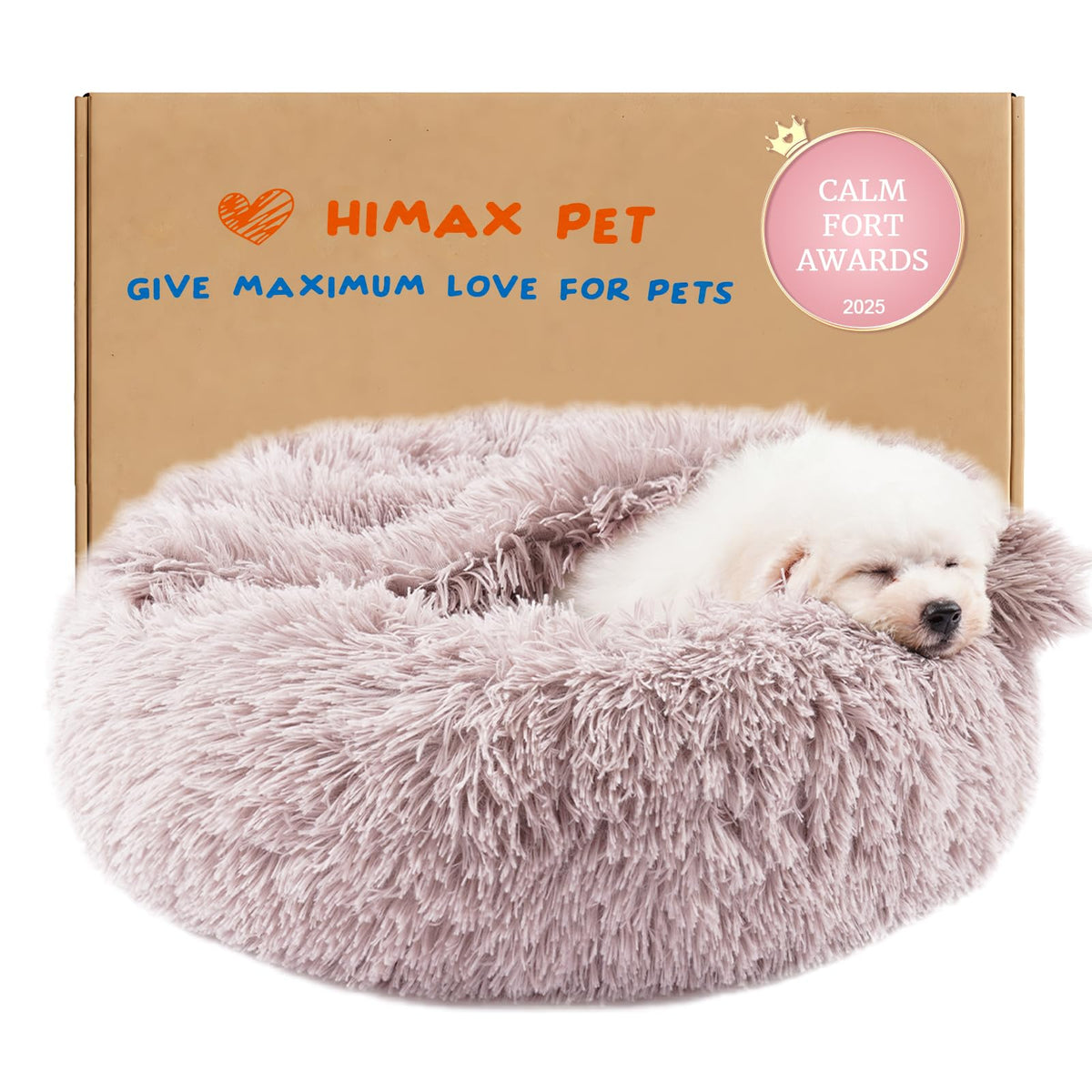 Himax donut dog bed with attached blanket provides cozy privacy for small dogs.