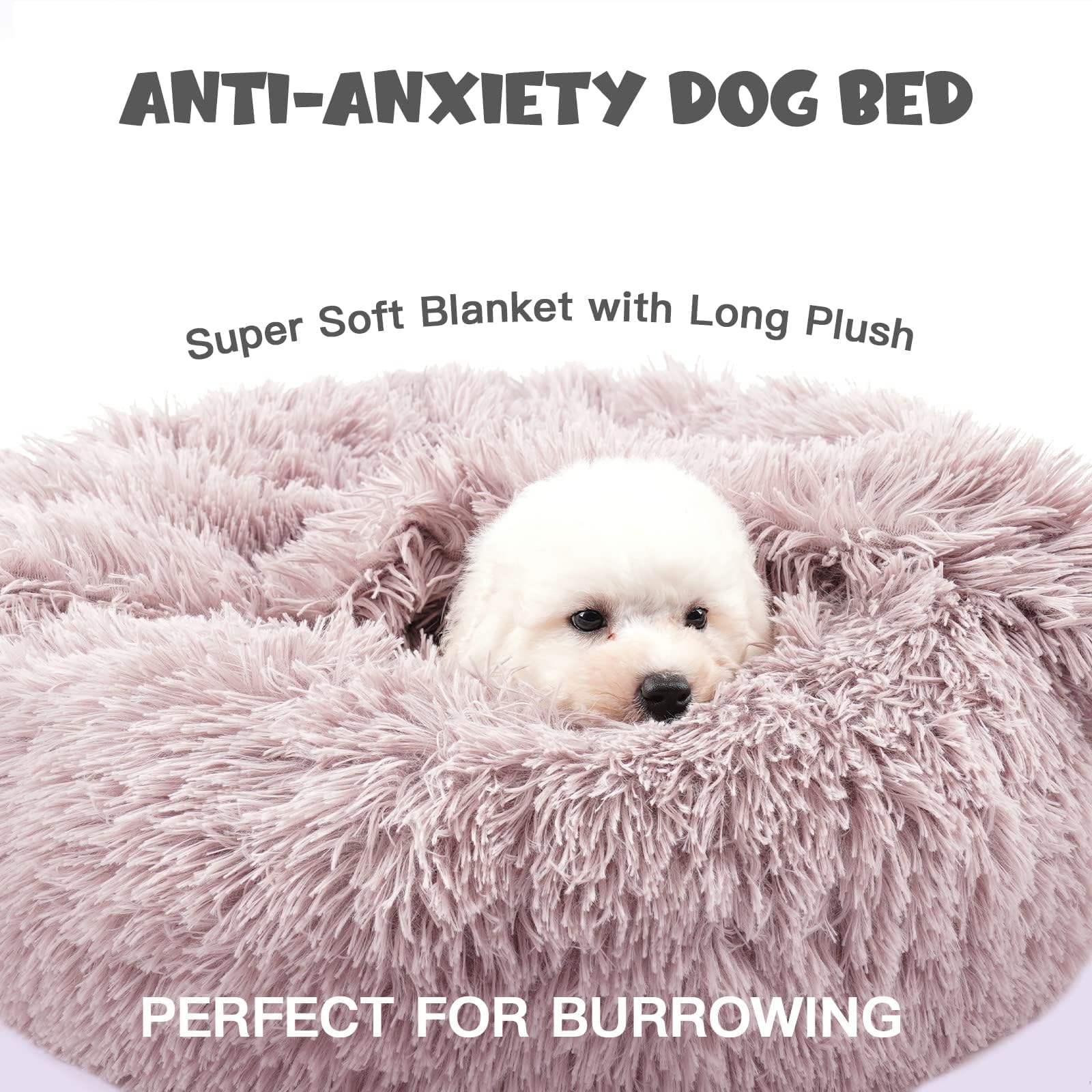 Himax donut bed offers nest-like coziness for anxious pups.