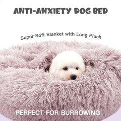 Himax donut bed offers nest-like coziness for anxious pups.