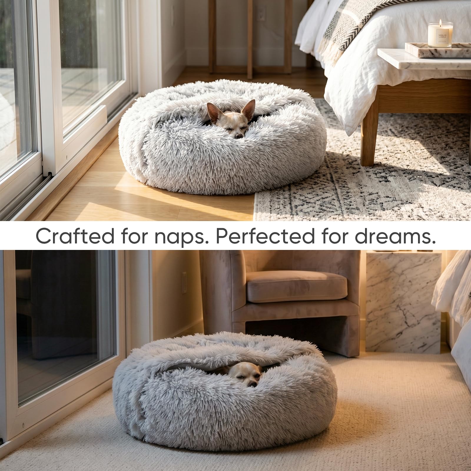 Himax small dog bed blanket open flat, showcasing versatile use.
