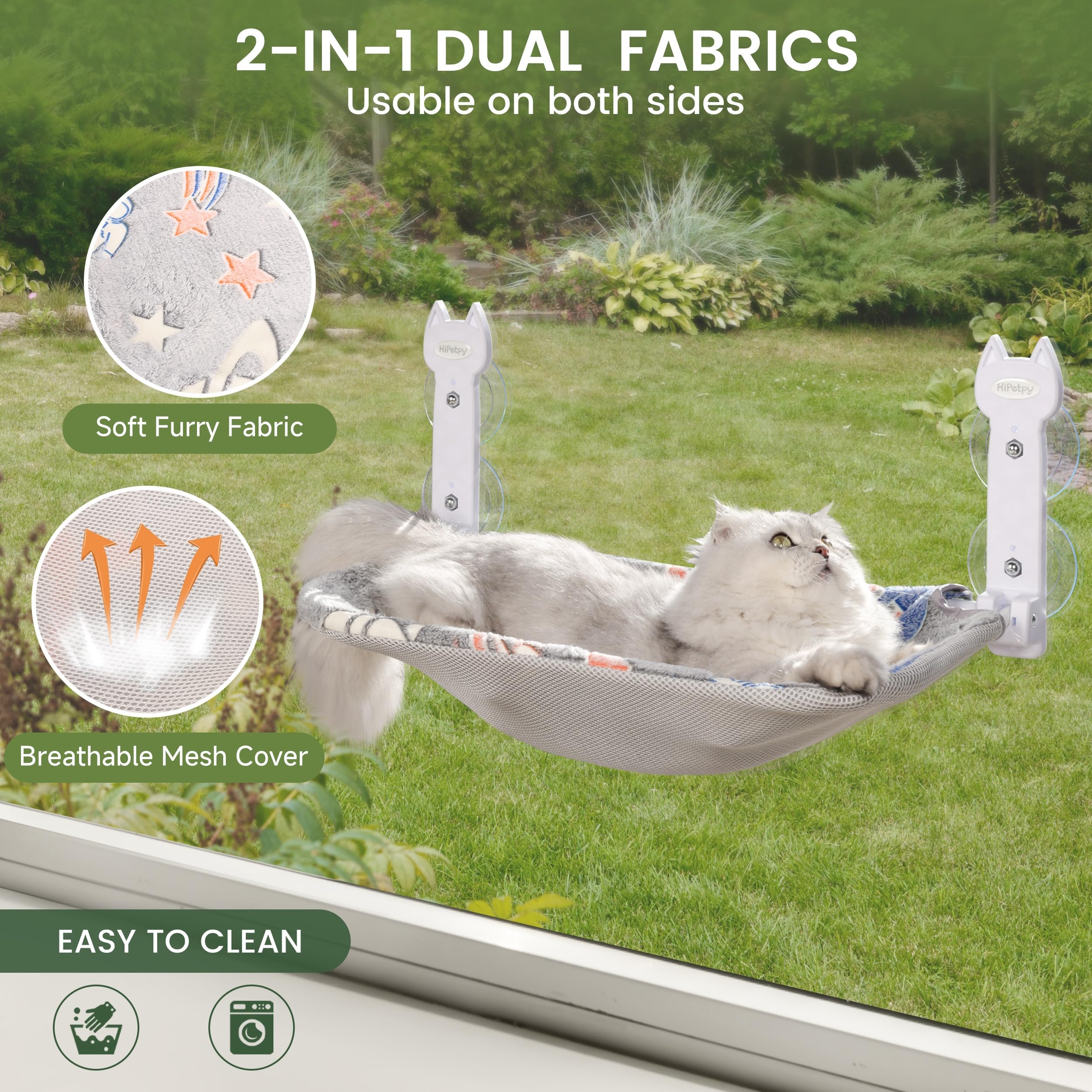 HiPetpy cat window bed sunken design for curled-up naps.
