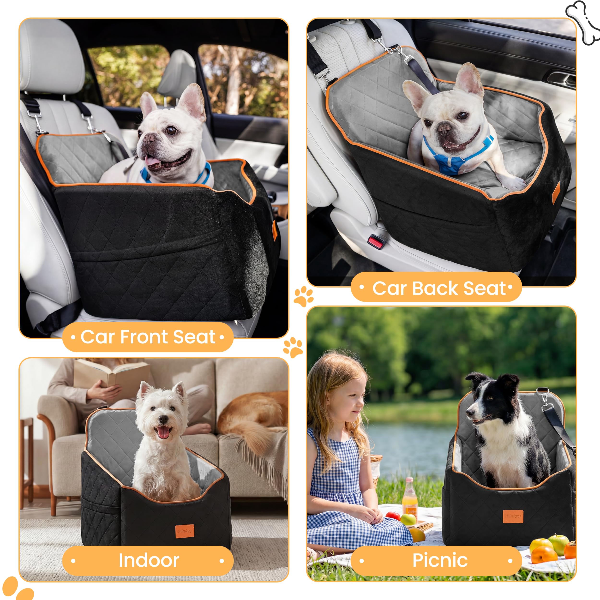 HiPetpy home-bed-use doubles as a cozy portable pet bed.