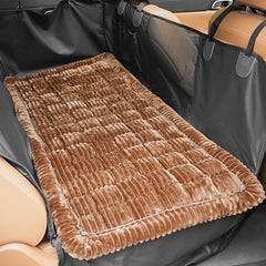 HiPetpy backseat dog bed mat with anti-slip backing for secure car rides.