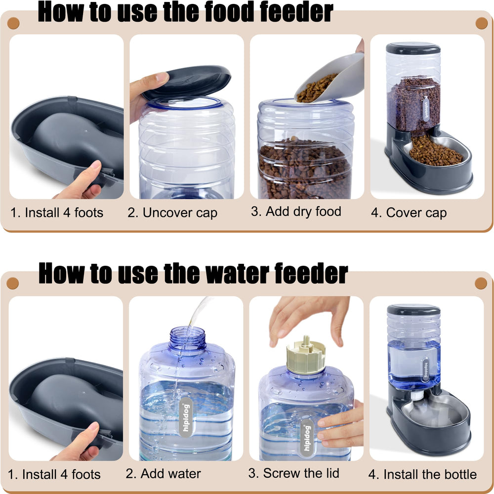 Hipidog wide-mouth food feeder makes refilling quick and tidy.