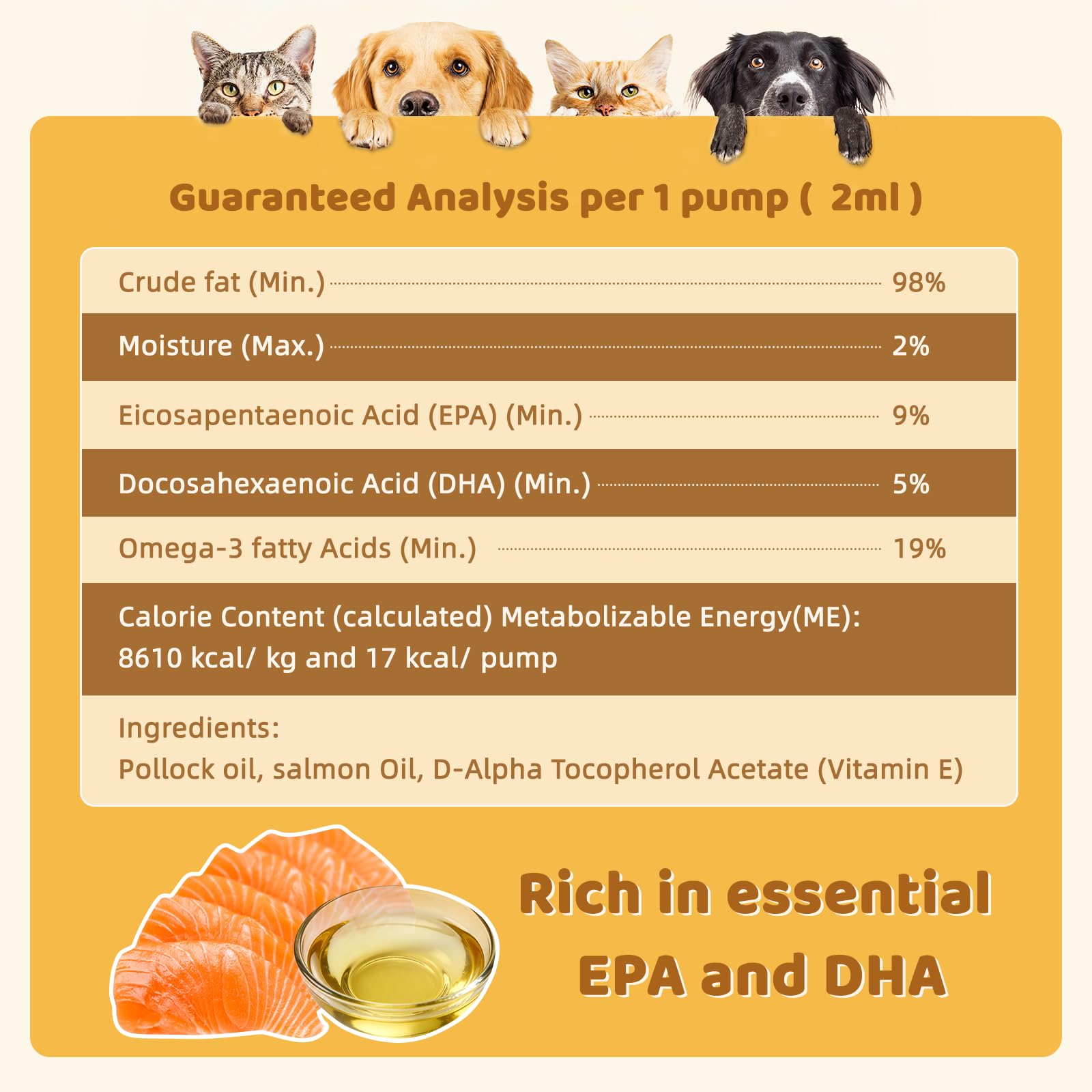 HipyPaw pollock-salmon-oil-blend bottle presents a nutritious omega-3 option for pets.