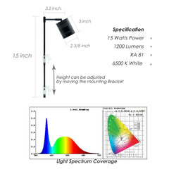 Hiro Aquatics LED light with 360-degree adjustable mount for flexible maintenance.