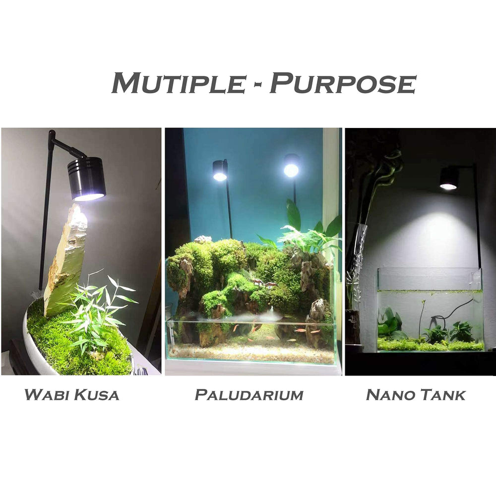 Hiro Aquatics 6500K white light at 1200 lumens for crisp plant illumination.