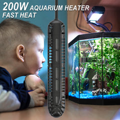 HiTauing 200W heater delivers quick heat for stable tank warmth.