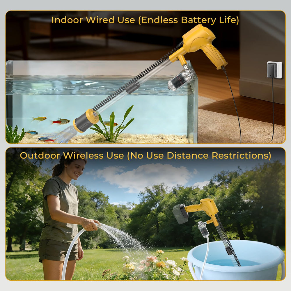 HiTauing quiet motor reduces noise during aquarium cleaning sessions