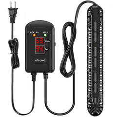 HiTauing aquarium heater with digital display showing precise temperature for stability