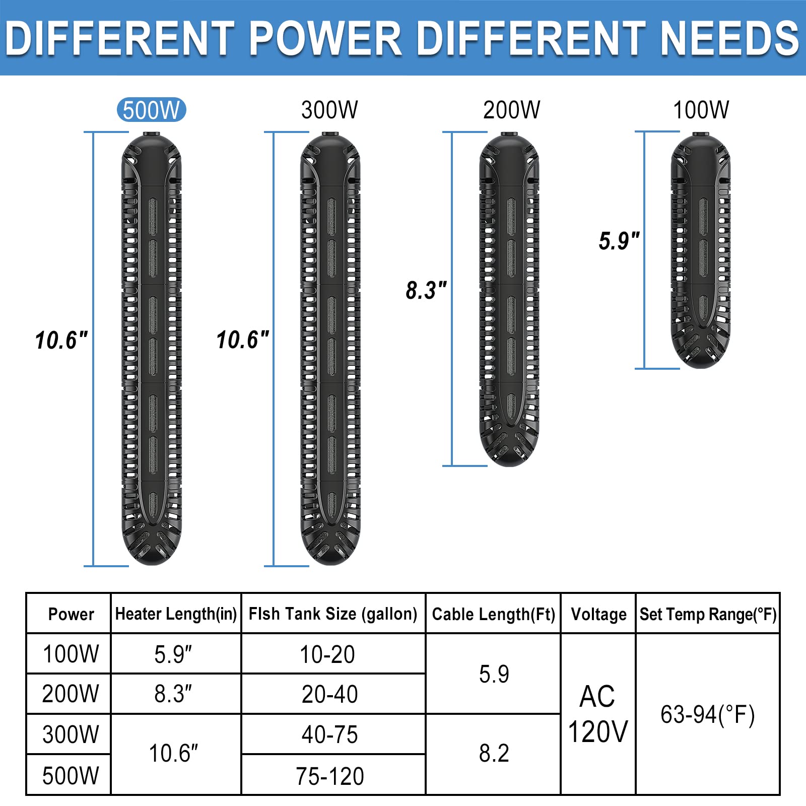 HiTauing 75-120 gallon compatibility supports marine and freshwater setups.