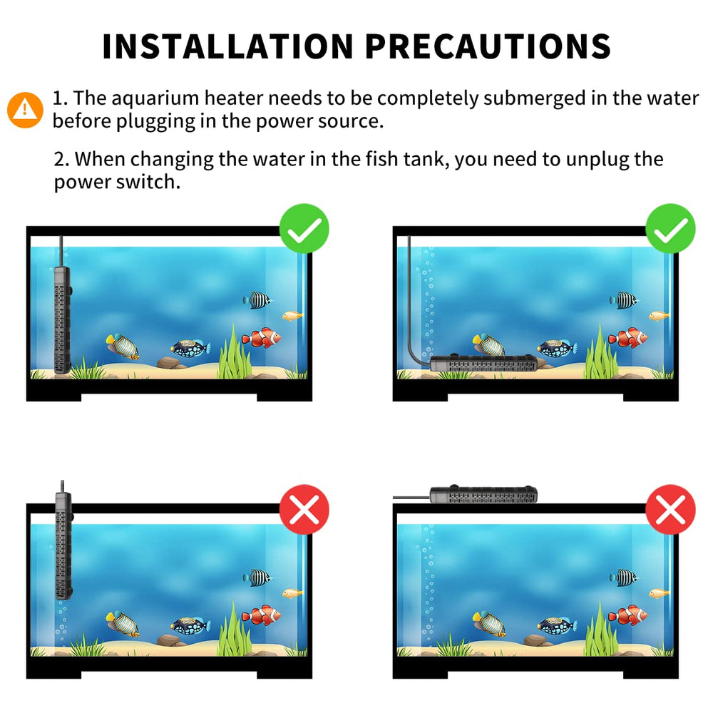 HiTauing heater auto shutoff protects fish when water dries.