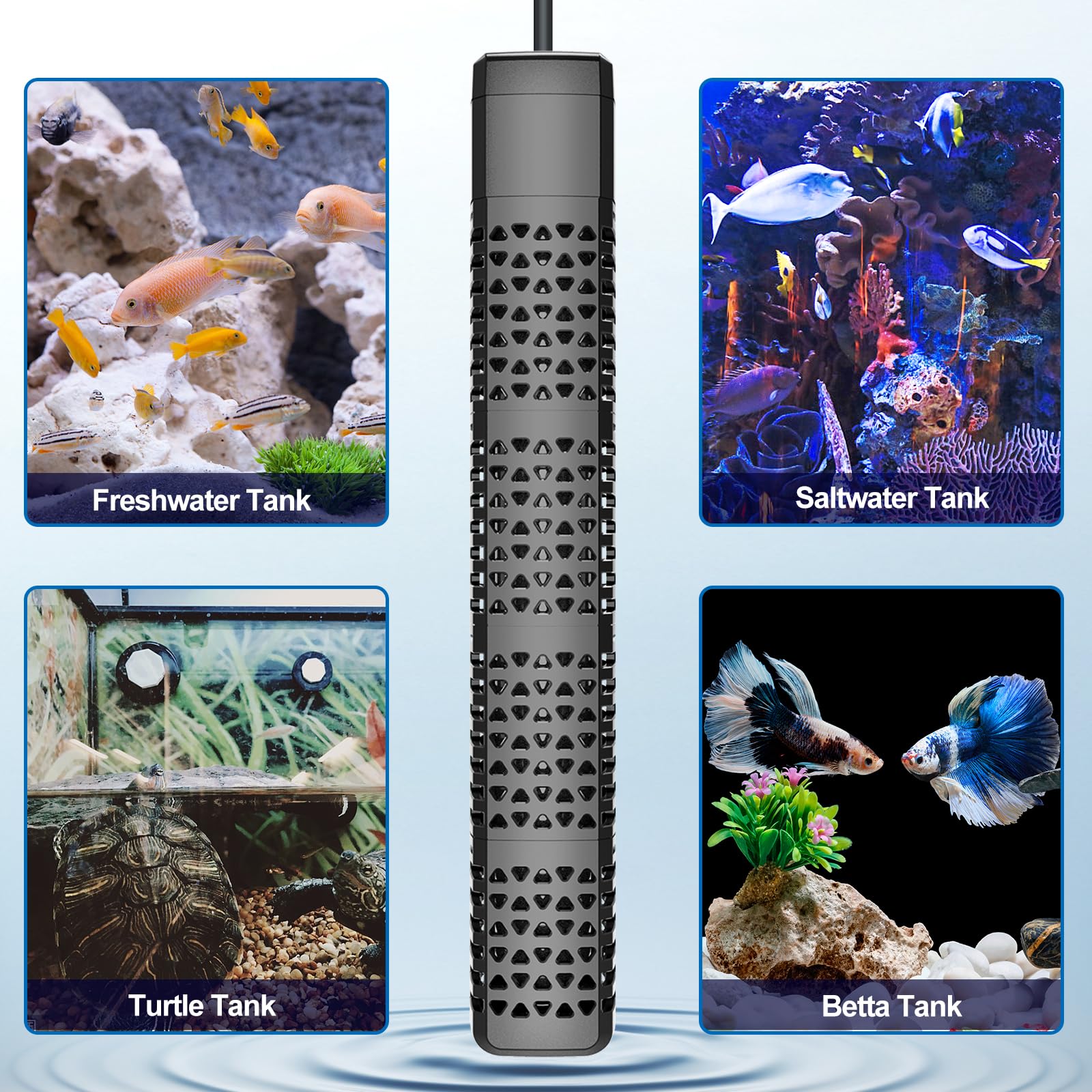HiTauing aquarium heater black ABS protective shell protects users and pets.