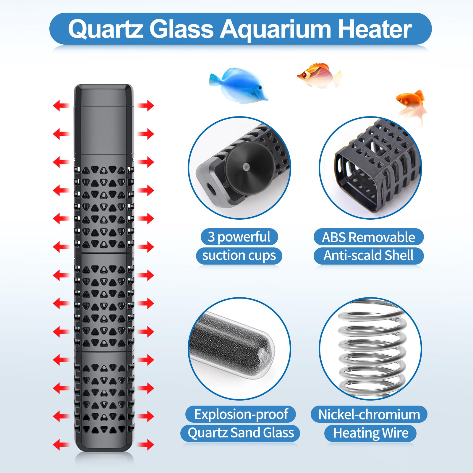 HiTauing aquarium heater uses intelligent water sensor to manage heating.