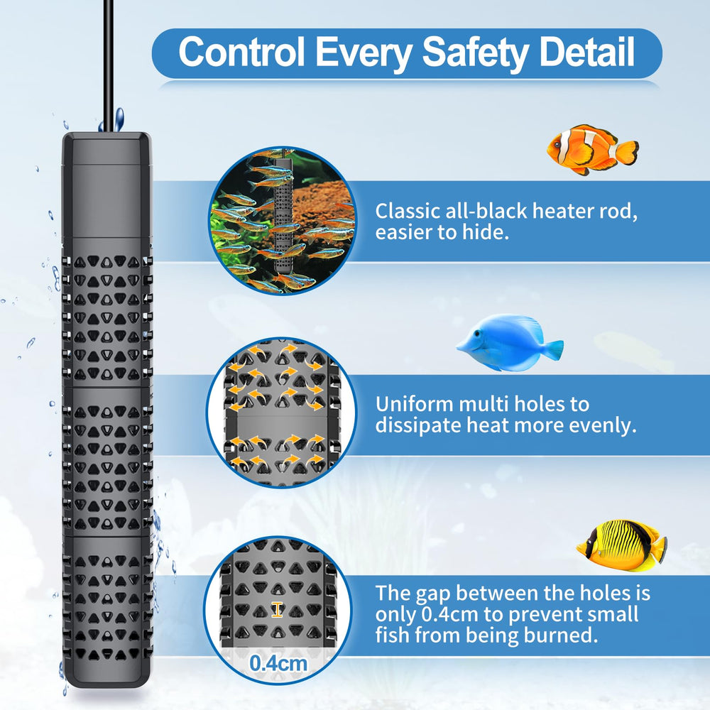 HiTauing heater with removable shell and strong suction cups for easy installation.